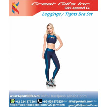 Conjunto de calças esportivas e sutiã esportivo feminino para exercícios físicos de ioga